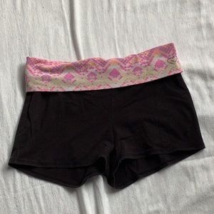 Live Love Dream Black Shorts with fold over waist